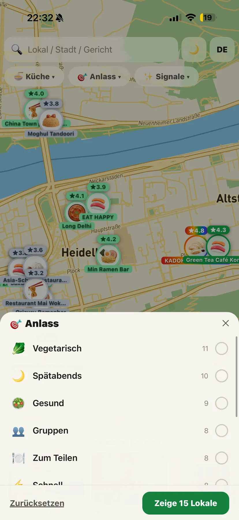 Filter nach Küche, Anlass und Merkmalen